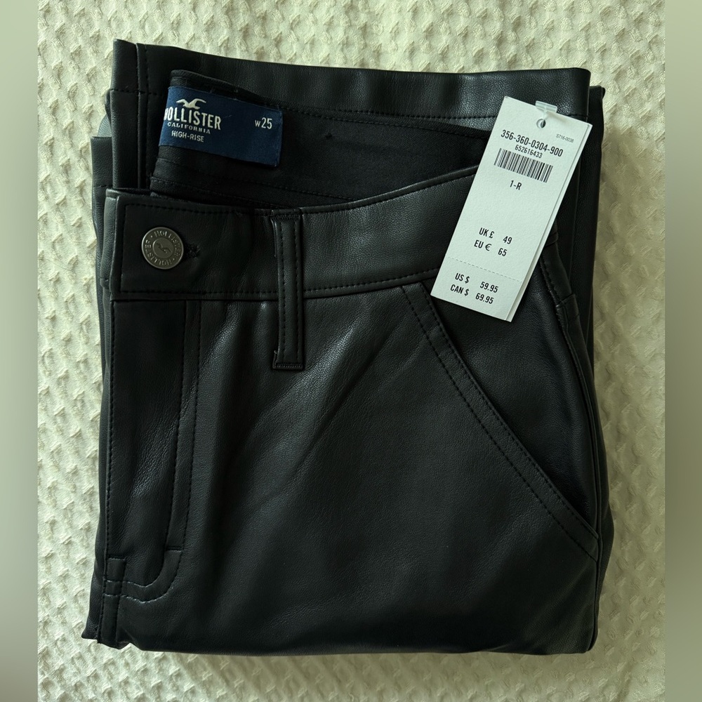 Hollister Sleek Black Leather Pants